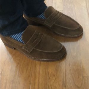 Grenson Maxwell brown suede penny loafers